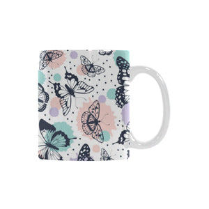 Butterfly pattern Classical White Mug (Fulfilled In US)