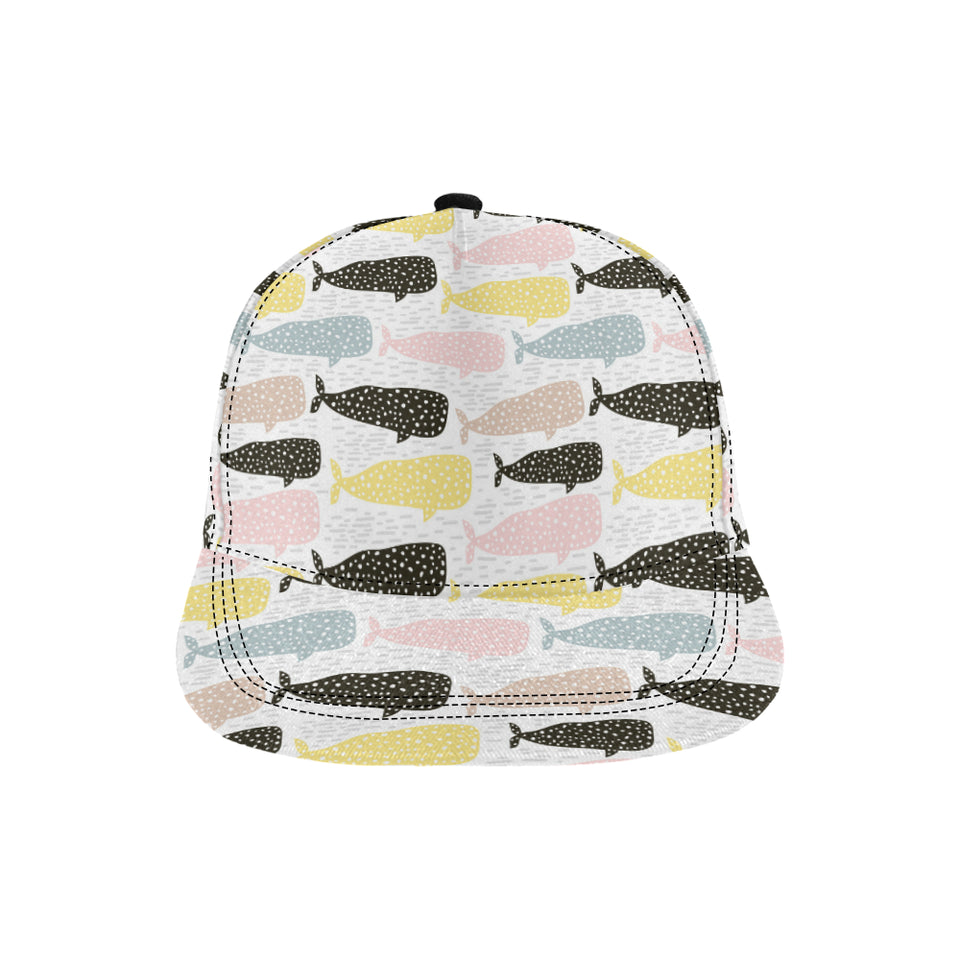 Whale dot pattern All Over Print Snapback Cap