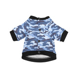 Blue camouflage pattern All Over Print Pet Dog Round Neck Fuzzy Shirt