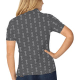 Engine Piston Black Background Pattern Design 02 Women's All Over Print Polo Shirt