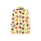 Bread Toast Pattern Print Design 02 Women's Long Sleeve Polo Shirt