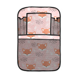 Cute fox pattern pink background Car Seat Back Organizer
