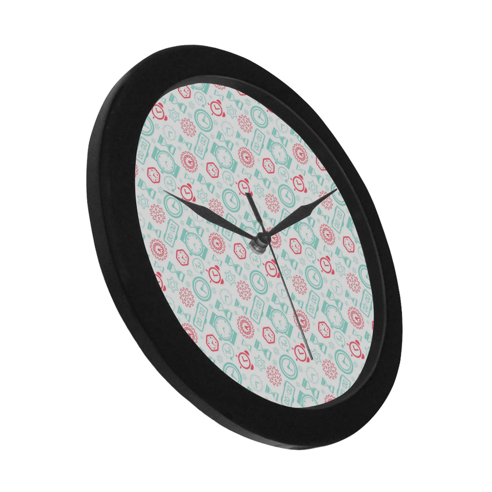 Clock time pattern blackground Elegant Black Wall Clock