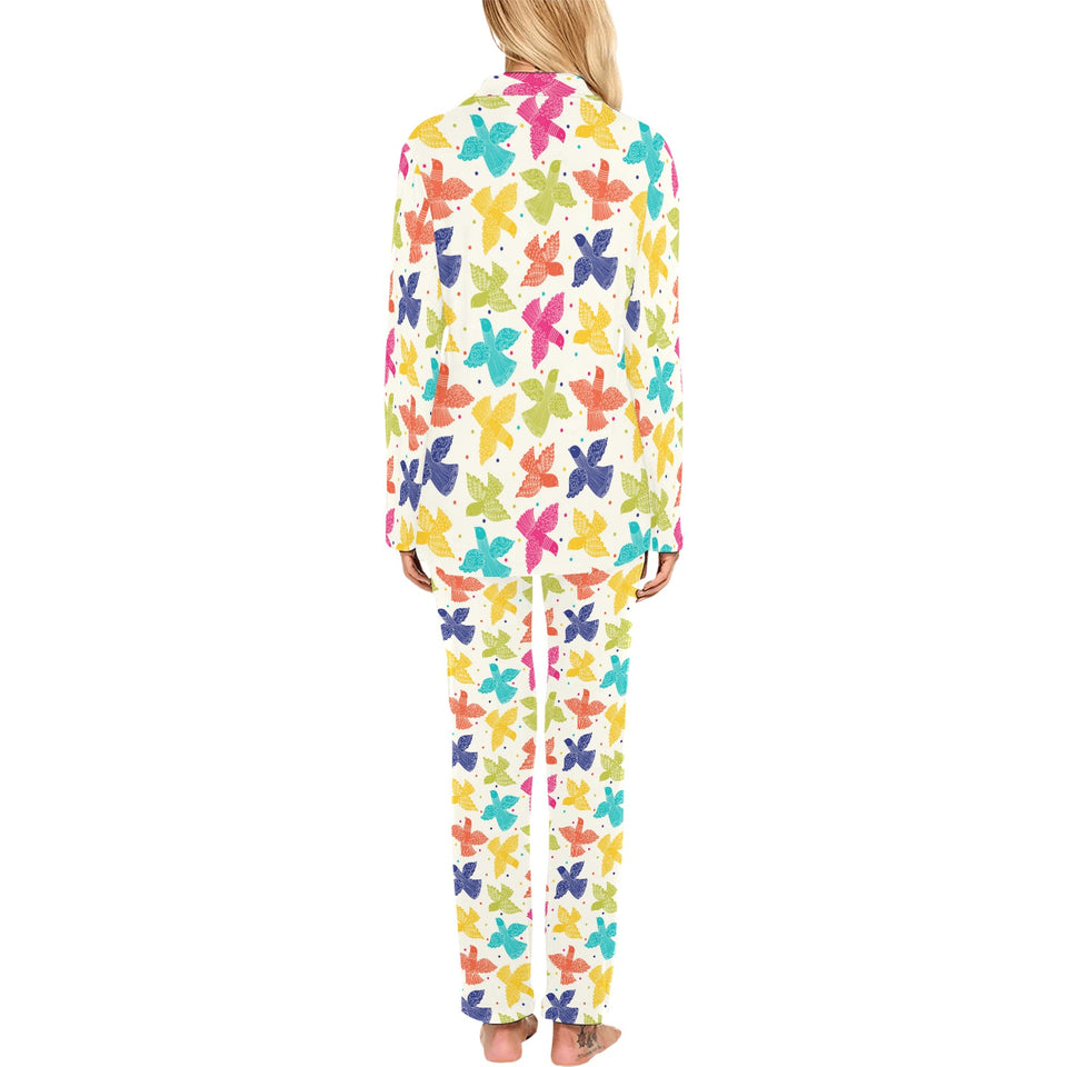 Pigeon Pattern Print Design 01 Women's Long Pajama Set