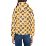 English Bulldog Pattern Print Design 04 Women's Padded Hooded Jacket