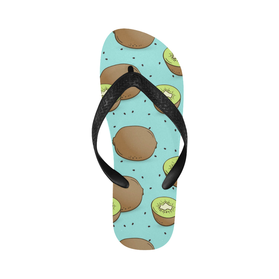 Kiwi blue background Unisex Flip Flops