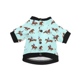Horses running horses rider pattern All Over Print Pet Dog Round Neck Fuzzy Shirt