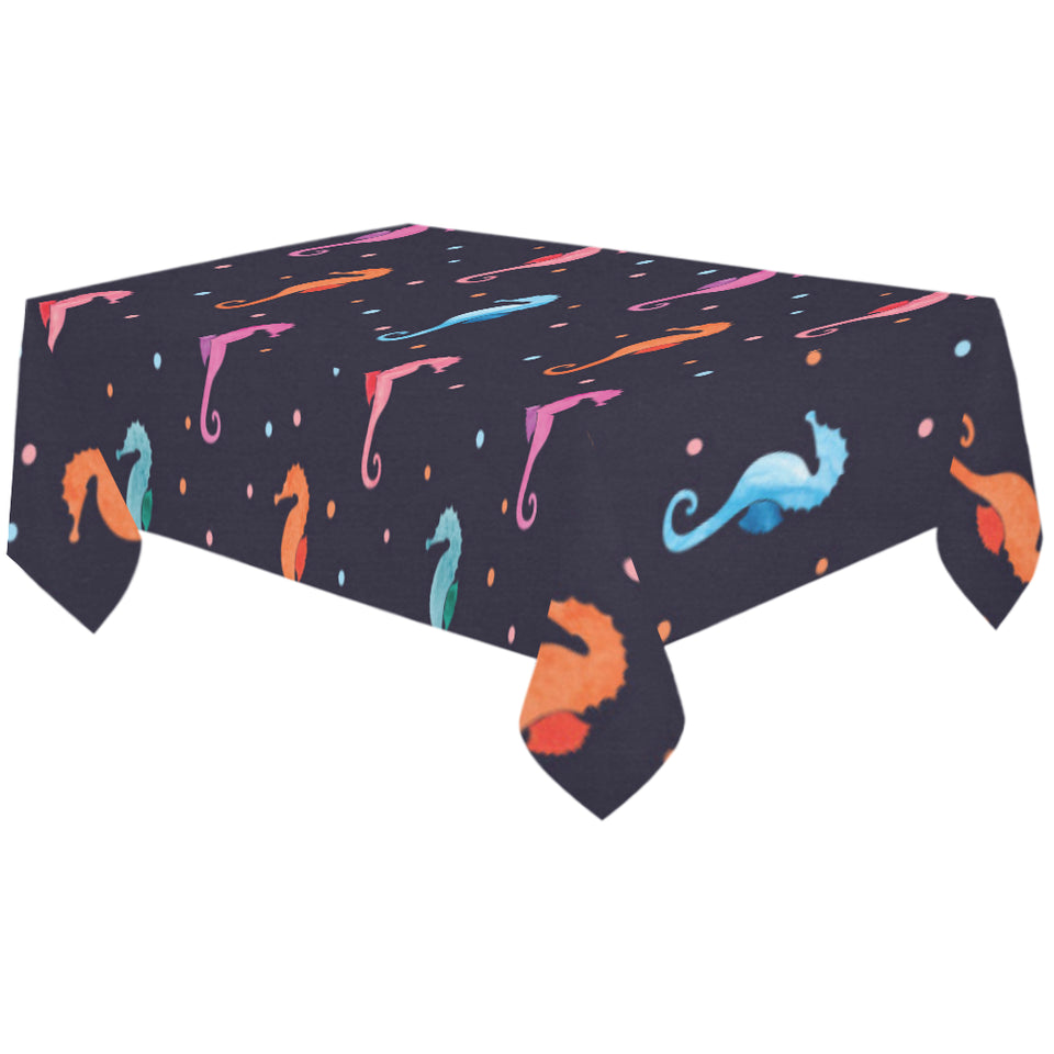 Watercolor colorful seahorse pattern Tablecloth