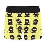 Cute ninja yellow background Men's All Over Print Boxer Briefs Men's Underwear