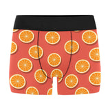 Oranges pattern red background Men's All Over Print Boxer Briefs Men's Underwear