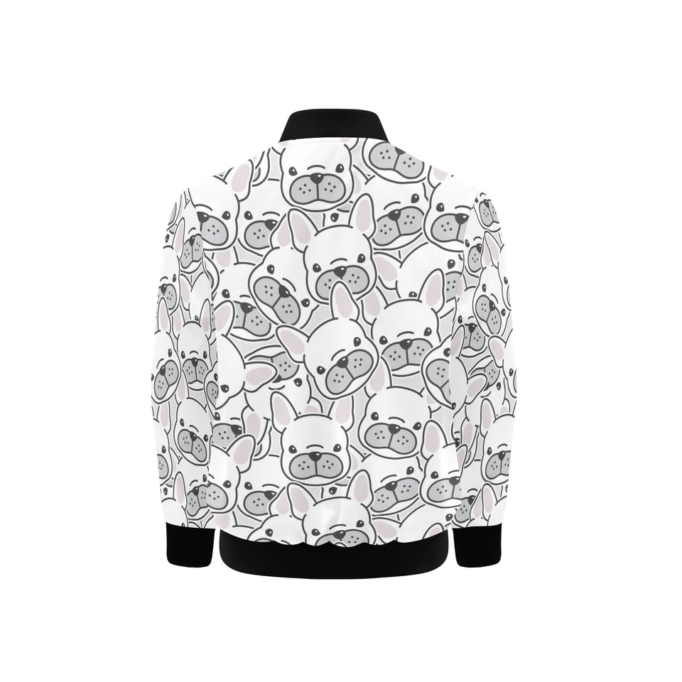 Cute french bulldog head pattern Kids' Boys' Girls' Bomber Jacket