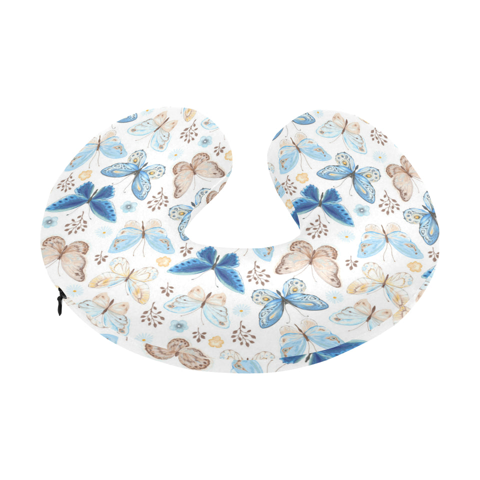 blue butterfly pattern U-Shaped Travel Neck Pillow