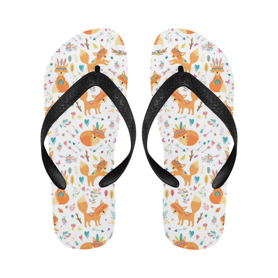 cute tribal fox pattern Unisex Flip Flops
