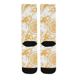 hand drawn orange fruit pattern Crew Socks
