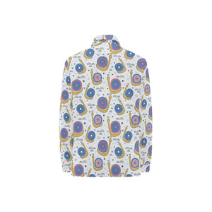 Snail Pattern Print Design 05 Women's Long Sleeve Polo Shirt