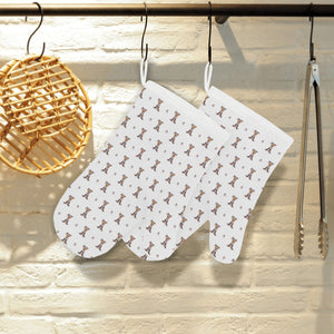 Greyhound Pattern Print Design 05 Heat Resistant Oven Mitts