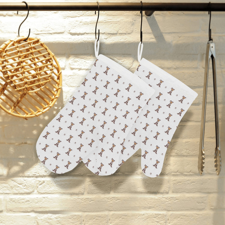 Greyhound Pattern Print Design 05 Heat Resistant Oven Mitts