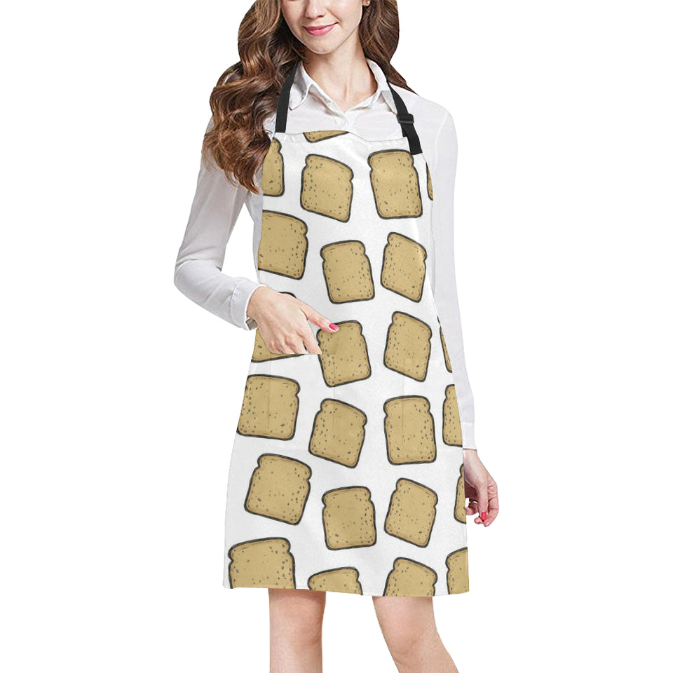 Bread Toast Pattern Print Design 03 All Over Print Adjustable Apron