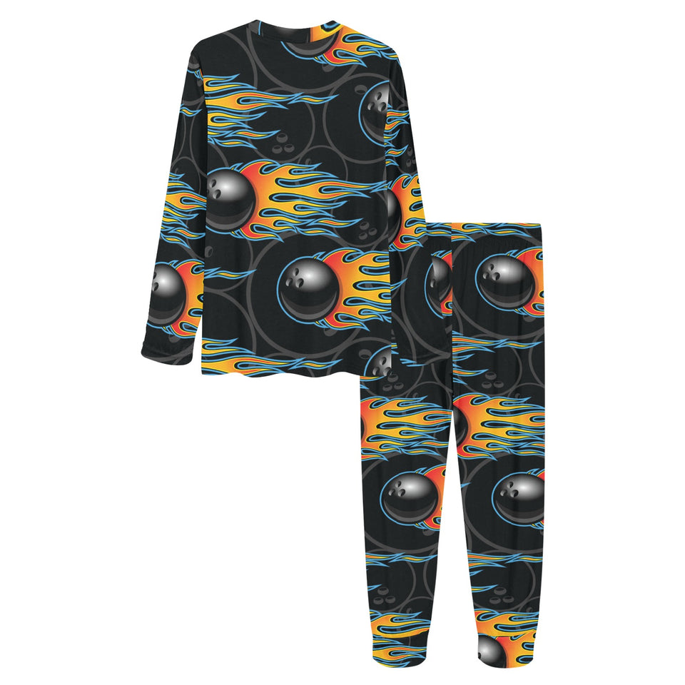 Bowling balls flame pattern Women's All Over Print Pajama Set