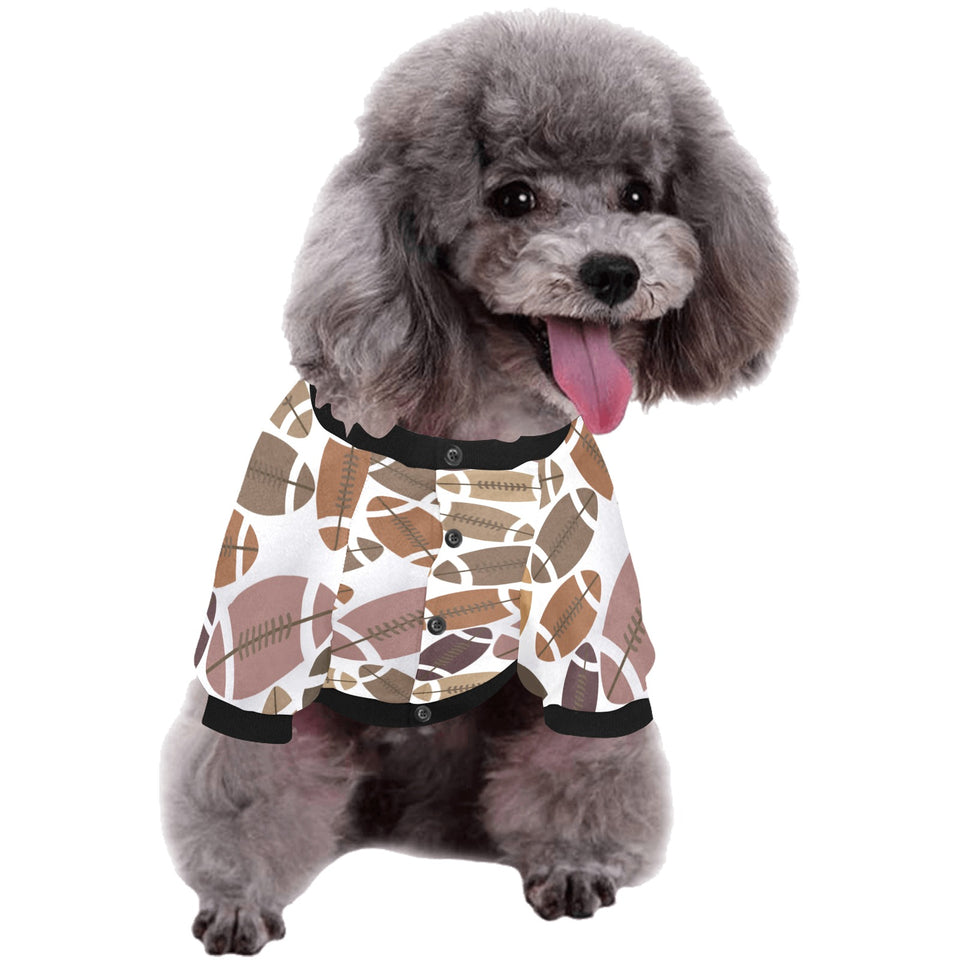 American football ball pattern All Over Print Pet Dog Round Neck Fuzzy Shirt