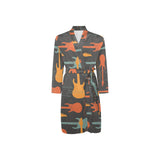 electric guitars pattern Men's Long Sleeve Belted Night Robe