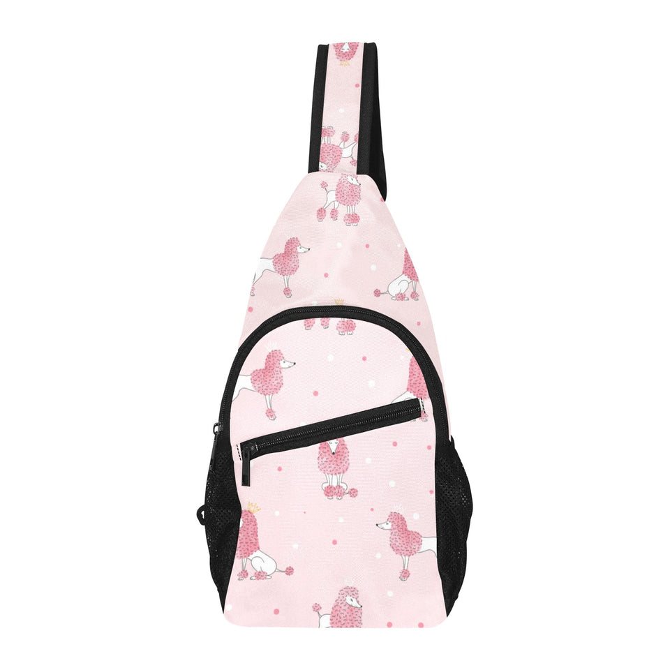 Poodle dog pink color theme All Over Print Chest Bag