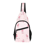 Poodle dog pink color theme All Over Print Chest Bag