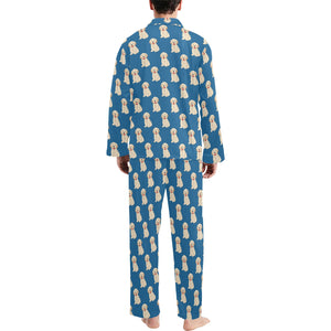 Golden Retriever Pattern Print Design 03 Men's Long Pajama Set
