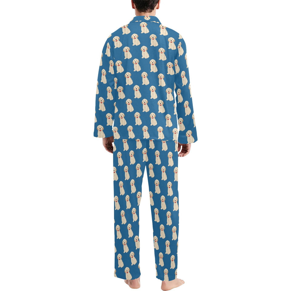 Golden Retriever Pattern Print Design 03 Men's Long Pajama Set