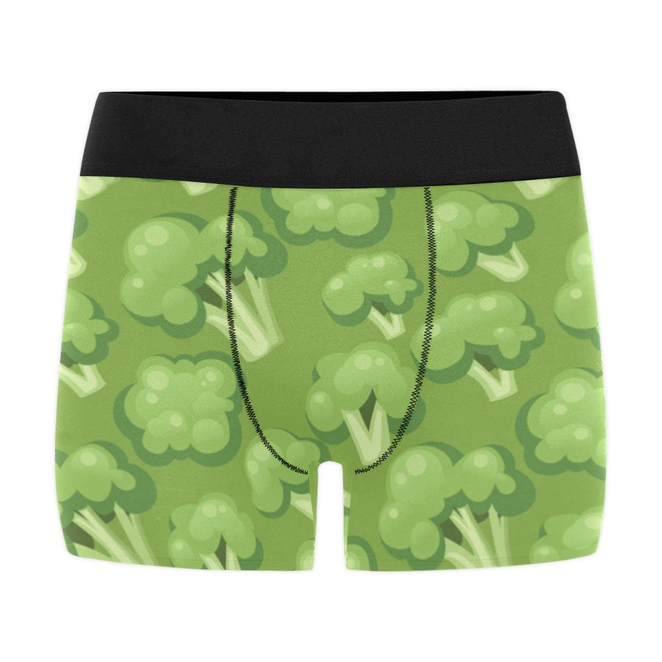Broccoli pattern green background Men's All Over Print Boxer Briefs Men's Underwear