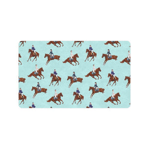 Horses running horses rider pattern Doormat