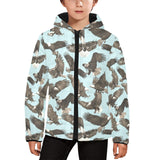 Eagle Pattern Print Design 01 Kids' Boys' Girls' Padded Hooded Jacket