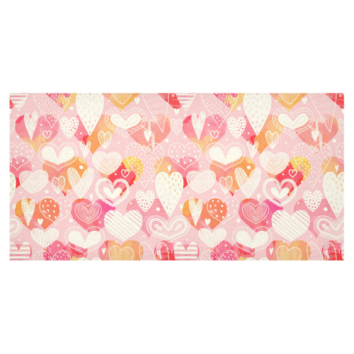 Hand drawn heart design pattern Tablecloth