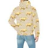 Rhino yellow theme pattern Men's Padded Hooded Jacket