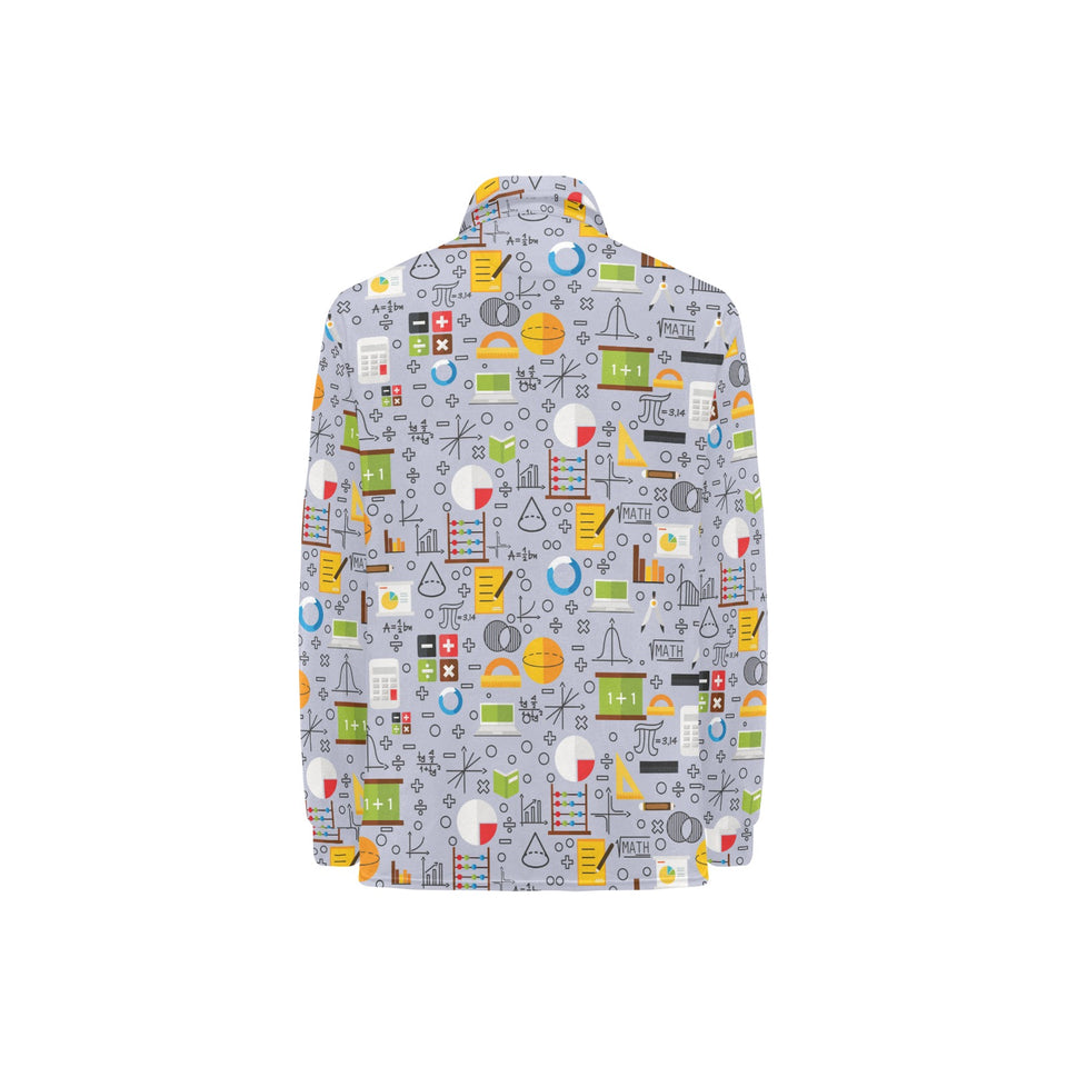 Math Pattern Print Design 04 Women's Long Sleeve Polo Shirt