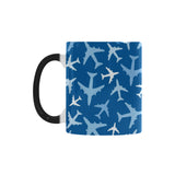 Airplane pattern in the sky Morphing Mug Heat Changing Mug