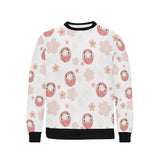 Daruma japanese wooden doll cherry blossom flower Men's Crew Neck Sweatshirt