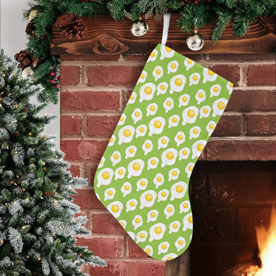 Fried Eggs Pattern Print Design 01 Christmas Stocking