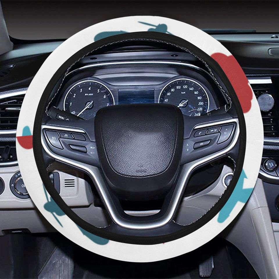 Airplane star cloud colorful Car Steering Wheel Cover