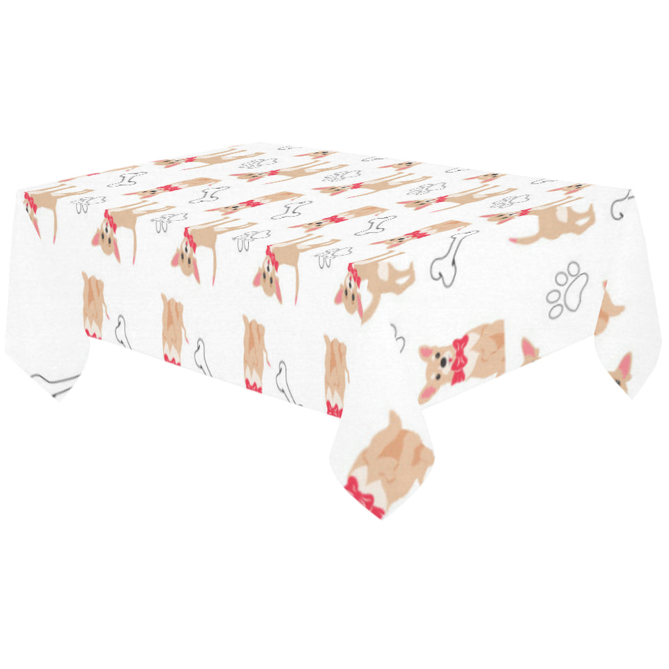 Chihuahua bone paw pattern Tablecloth