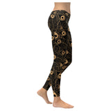 Gold peacock feather pattern Women's Legging Fulfilled In US
