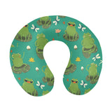 Cute frog dragonfly design pattern U-Shaped Travel Neck Pillow
