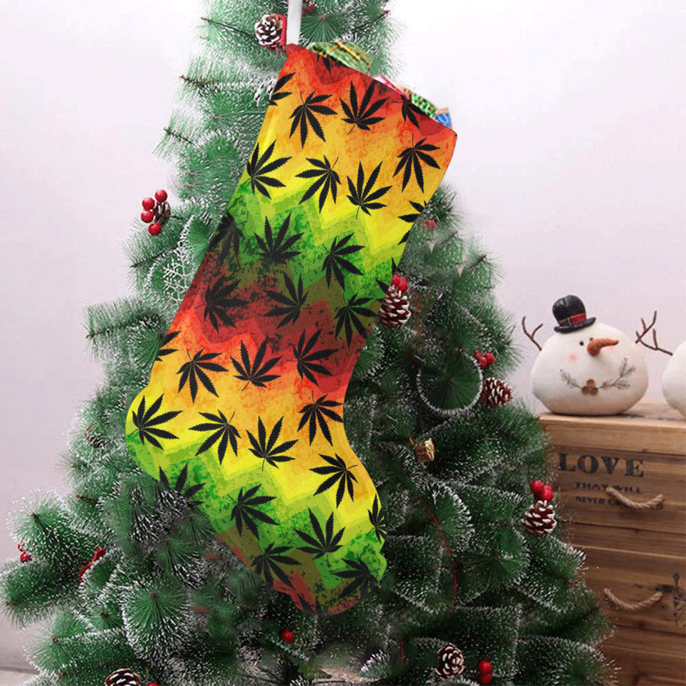 Canabis Marijuana Weed Pattern Print Design 03 Christmas Stocking