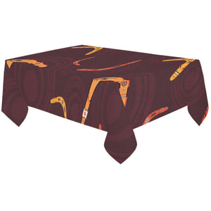 Boomerang Australian aboriginal ornament circle bl Tablecloth