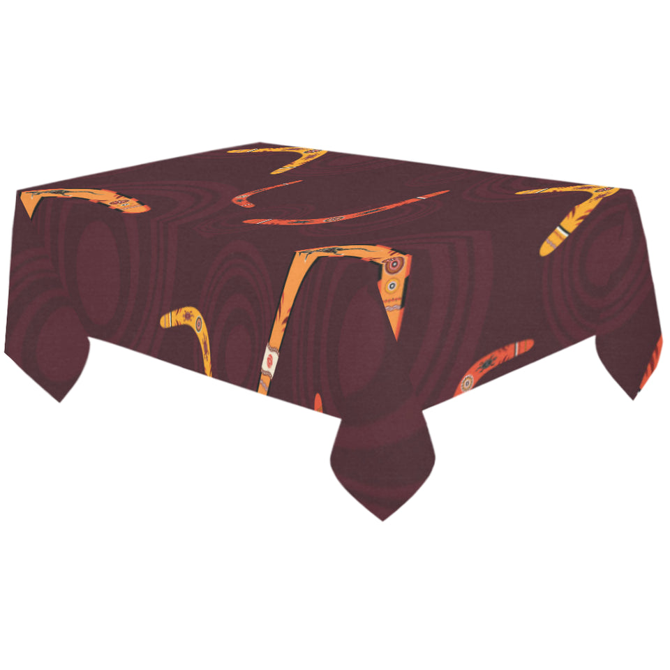 Boomerang Australian aboriginal ornament circle bl Tablecloth