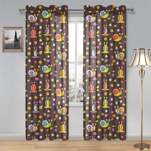 Snail Pattern Print Design 02 Gauze Curtain