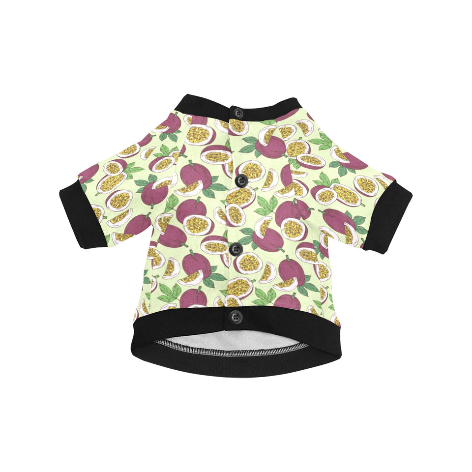 Paassion fruit pattern All Over Print Pet Dog Round Neck Fuzzy Shirt