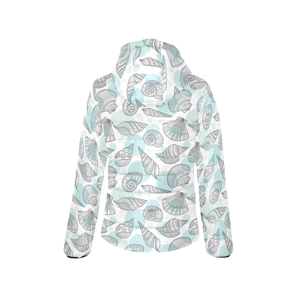 Shell polynesian tribal Women's Padded Hooded Jacket
