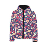 British Pattern Print Design 02 Kids' Boys' Girls' Padded Hooded Jacket