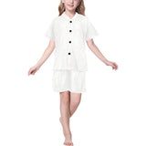 arabic white pattern Kids' Boys' Girls' V-Neck Short Pajama Set